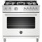 Bertazzoni - 5.9 Cu. Ft. Freestanding Gas Convection Range - Matte White-Front_Standard