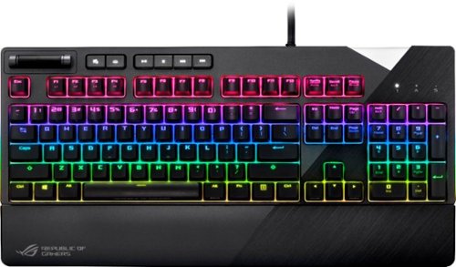 ASUS - ROG Strix Flare Wired Gaming Mechanical CHERRY MX RGB Brown Switch Keyboard with RGB Back Lighting - Steel Gray-Front_Standard 