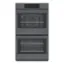 Front. Bosch - 800 Series 30" Built-In Electric Convection Double Wall Oven - Black stainless steel.