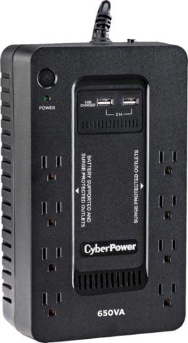 CyberPower - 650VA Battery Back-Up System - Black