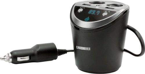 Car and Driver - Car Power Station with 4 Charging Ports and FM Transmitter - Black