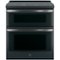 GE - 6.6 Cu. Ft. Slide-In Double Oven Electric Convection Range - Black Slate-Front_Standard