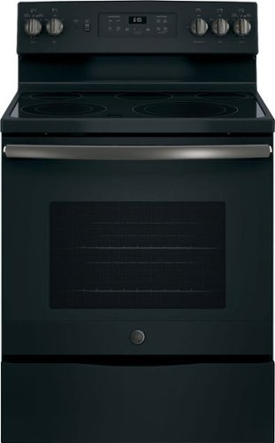 GE - 5.3 Cu. Ft. Freestanding Electric Convection Range with Self-Cleaning and No-Preheat Air Fry - Black slate