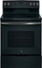 GE - 5.3 Cu. Ft. Freestanding Electric Convection Range with Self-Cleaning and No-Preheat Air Fry - Black Slate-Front_Standard