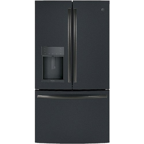 GE Profile - 22.1 Cu. Ft. French Door Counter-Depth Refrigerator with Hands-Free AutoFill - Black slate