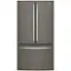 Front. GE - 27.0 Cu. Ft. French Door Refrigerator with Internal Water Dispenser - Slate.