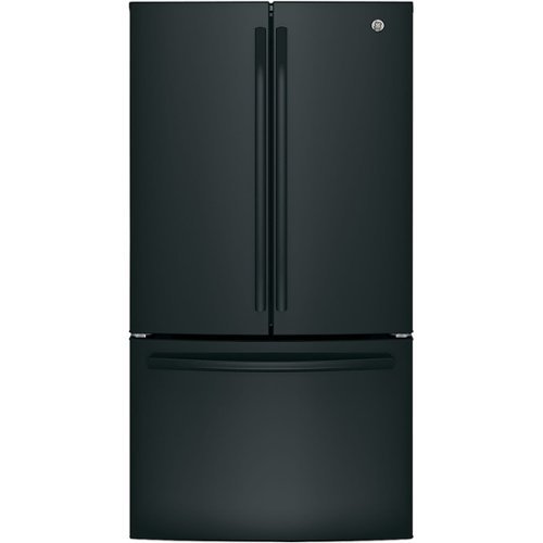 GE - 27.0 Cu. Ft. French Door Refrigerator with Internal Water Dispenser - High Gloss Black