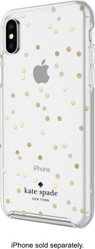 kate spade new york - Case for Apple® iPhone® X and XS - Clear/Scatter Dot Gold-Front_Standard 