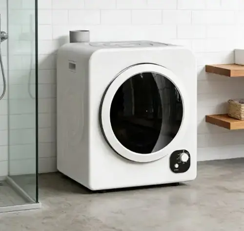 Front. Akoasm - 2.1 cu ft Compact Laundry Tumble Dryer Machine Portable Clothes Dryer - White.