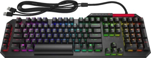  HP OMEN - Sequencer Wired Gaming Optical-mechanical Blue Switch Keyboard with RGB Back Lighting - Black
