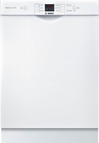 "Bosch - 100 Series 24"" Front Control Built-In Dishwasher with Hybrid Stainless Steel Tub - White"