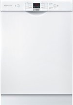 Bosch - 100 Series 24" Front Control Built-In Dishwasher with Stainless Steel Tub - White - Front_Standard