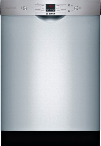 Bosch - 100 Series 24" Front Control Built-In Dishwasher with Hybrid Stainless Steel Tub - Stainless Steel
