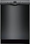 Bosch - 100 Series 24" Front Control Built-In Dishwasher with Stainless Steel Tub - Black-Front_Standard