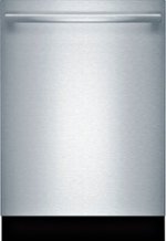Bosch - 100 Series 24" Top Control Built-In Dishwasher with Hybrid Stainless Steel Tub - Stainless steel - Front_Standard