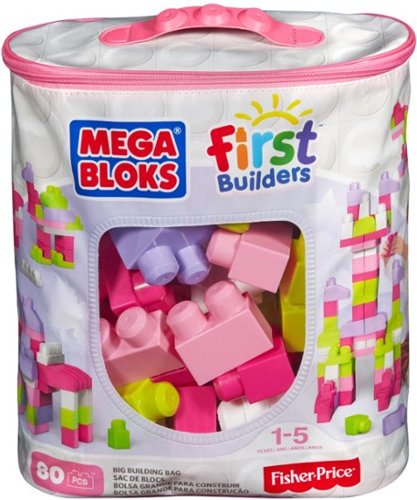 Mega Bloks - First Builders Big Building Bag Building Set - Purple/Pink-Front_Standard 