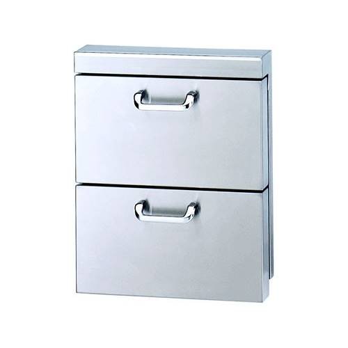 Lynx - Two Extra Large Drawers with 5" Offset Handles - Stainless Steel
