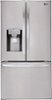 LG - 26.2 Cu. Ft. French Door Smart Refrigerator with Dual Ice Maker - Stainless Steel-Front_Standard 