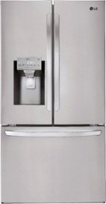 LG - 26.2 Cu. Ft. French Door Smart Wi-Fi Enabled Refrigerator with Dual Ice Maker - Stainless steel - Front_Standard
