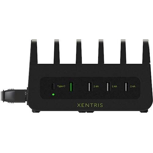  Xentris - 5-Port Smart Charging Dock Station for Most USB-Enabled Devices - Black