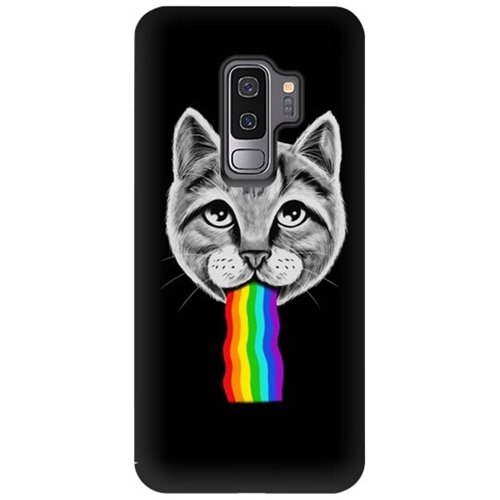 ArtsCase - StrongFit Designers Cat Rainbow by Coffee Man Case for Samsung Galaxy S9+ - Black-Front_Standard 