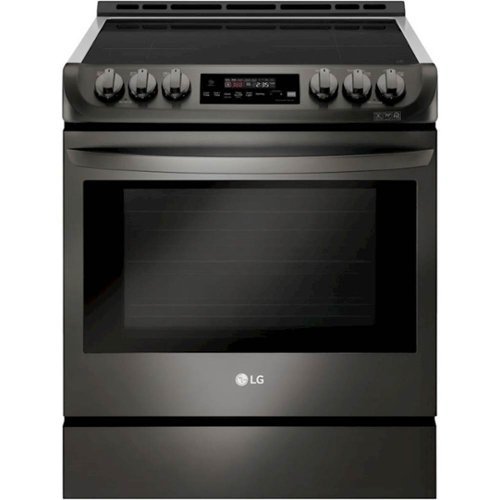 LG - 6.3 Cu. Ft. Slide-In Electric Induction True Convection Range with SmoothTouch Glass Controls - Black stainless steel