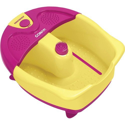  Conair - Sassy Feet Foot Bath with Vibration, Heat and Pedicure Set - Yellow