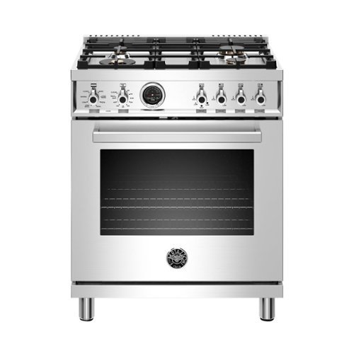 Bertazzoni - 4.6 Cu. Ft. Self-Cleaning Freestanding Dual Fuel Convection Range - Stainless steel