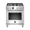 Bertazzoni - 4.6 Cu. Ft. Self-Cleaning Freestanding Dual Fuel Convection Range - Stainless Steel-Front_Standard