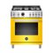 Bertazzoni - 4.6 Cu. Ft. Self-Cleaning Freestanding Dual Fuel Convection Range - Yellow-Front_Standard