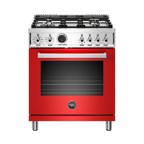 Bertazzoni - 4.6 Cu. Ft. Self-Cleaning Freestanding Dual Fuel Convection Range - Red