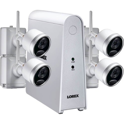  Lorex - 6-Channel, 4-Camera Indoor/Outdoor Wire Free 1080p 1TB DVR Surveillance System - White