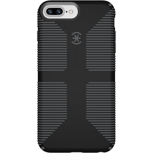 Speck - CandyShell Grip Case for Apple® iPhone® 6 Plus, 6s Plus, 7 Plus and 8 Plus - Black/Slate Gray-Front_Standard 