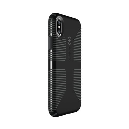 Speck - CandyShell Grip Case for Apple® iPhone® X and XS - Black/Slate Gray-Front_Standard 