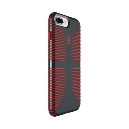 Speck - CandyShell Grip Case for Apple® iPhone® 6 Plus, 6s Plus, 7 Plus and 8 Plus - Charcoal Gray/Dark Poppy Red-Front_Standard 