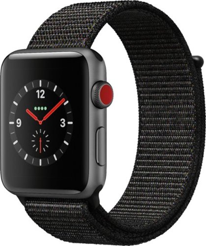 Apple Watch Series 3 (GPS + Cellular) 38mm Space Gray Aluminum Case with Black Sport Loop - Space Gray Aluminum (Verizon) - (2017)-Angle_Standard 