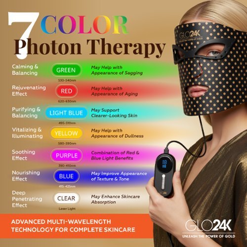 GLO24K 7 Color LED Photon Rejuvenation Super Mask BD9 - Best Buy