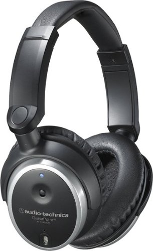  Audio-Technica - ATH-ANC7B QuietPoint Active Noise-Cancelling Wired Closed-Back Headphones - Black