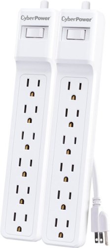  CyberPower - 6-Outlet Surge Protector Strip - White