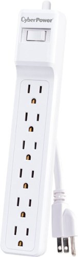 CyberPower - 6 Outlet 500 Joules Surge Protector Strip - White