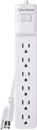 CyberPower 6 Outlet 500 Joules Surge Protector Strip - White WORLDWIDE DELIVERY