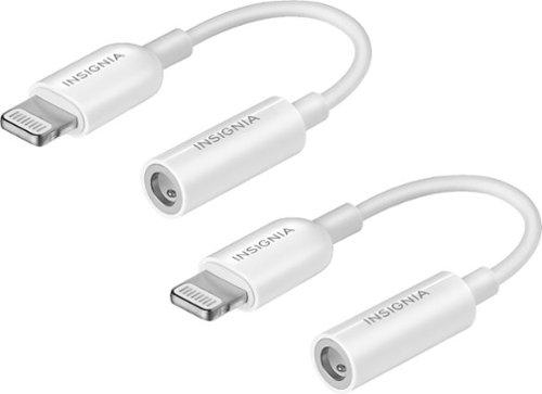 Insignia™ Lightning-to-3.5mm Headphone Adapter (2-Pack) - White WORLDWIDE DELIVERY