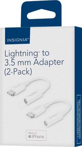 Insignia™ Lightning-to-3.5mm Headphone Adapter (2-Pack) - White HOW TO BUY