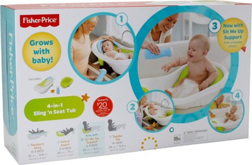 Fisher-Price 4-in-1 Sling 'n Seat Tub - White/Green SHOP ONLINE