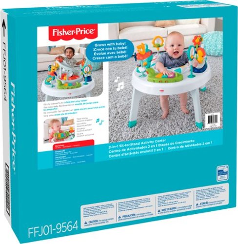 Fisher-Price 2-in-1 Baby Activity Center and Toddler Activity - White/Blue/Green GLOBAL SHIPPING