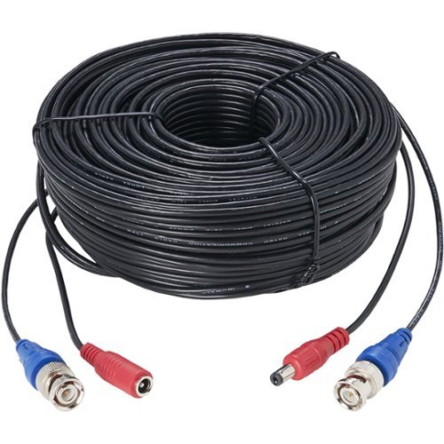 Lorex - 100’ 4K In-wall RG59 to RG59 BNC Video/Power UL CM Cable with Fire-Resistant - Black