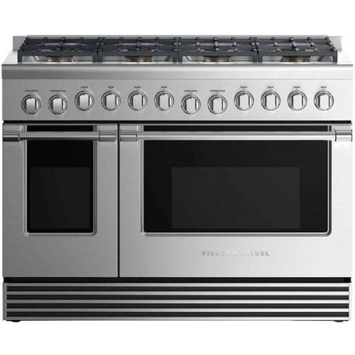 Fisher & Paykel - 6.9 Cu. Ft. Self-Cleaning Freestanding Double Oven Dual Fuel Convection Range - Stainless steel