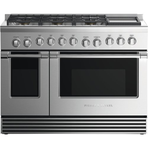 Fisher & Paykel - 6.9 Cu. Ft. Self-Cleaning Freestanding Double Oven Dual Fuel Convection Range - Stainless steel