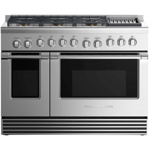 Fisher & Paykel - 6.9 Cu. Ft. Self-Cleaning Freestanding Double Oven Dual Fuel Convection Range - Stainless steel