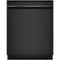 GE - 24" Top Control Built-In Dishwasher with Stainless Steel Tub - Black-Front_Standard